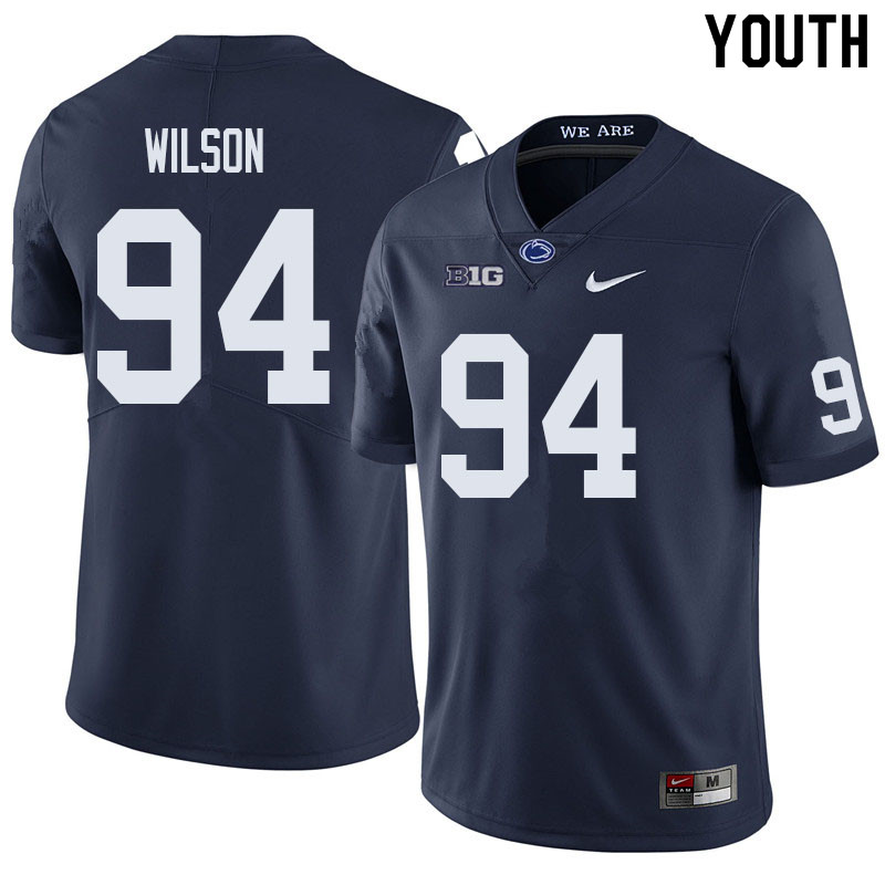 NCAA Nike Youth Penn State Nittany Lions Jake Wilson #94 College Football Authentic Navy Stitched Jersey DSX7598ZK